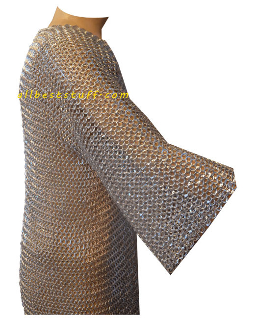 Round Riveted Alternating Solid Aluminum Chain Mail Hauberk Chest 50 image