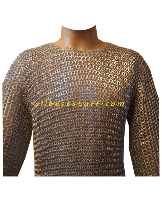 Full Sleeve Round Riveted Flat Solid Aluminum Maille Chest 45
