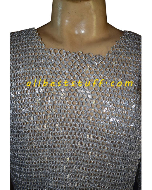 Aluminum Round Riveted Chain Mail Sleeveless Chest 36 image