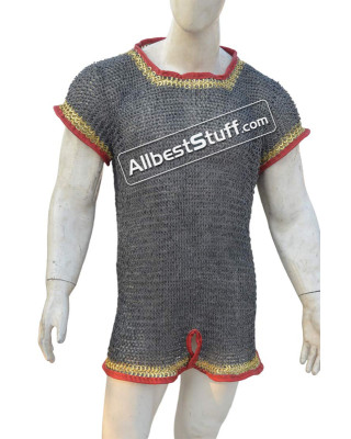 Sleeveless Aluminum Chain Mail Hauberk Flat Riveted Chest 42