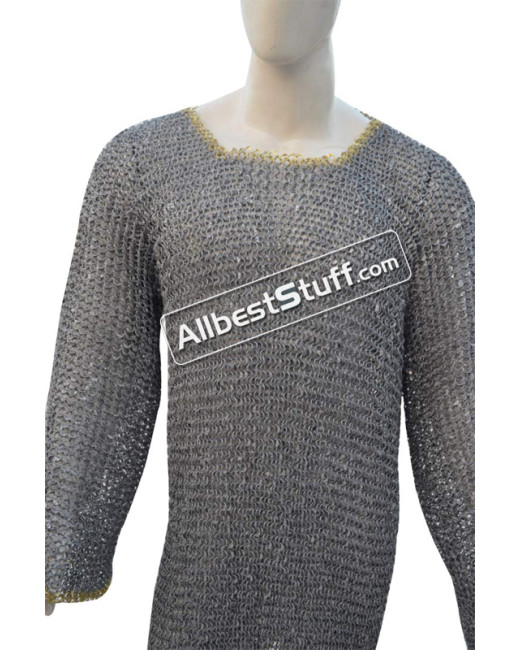XL Chain Maille Hauberk Full Round Riveted Aluminum Chest 58