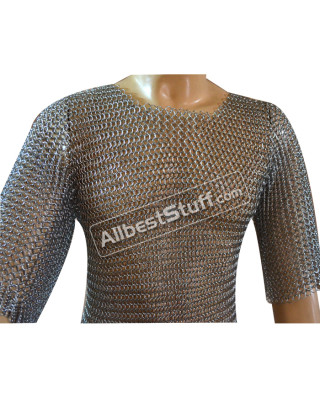 Chainmail Hauberk Butted Steel Armour XL Shirt Chest 48