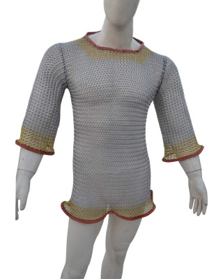 Chain mail Hauberk Butted Steel Armour XL Shirt Chest 45