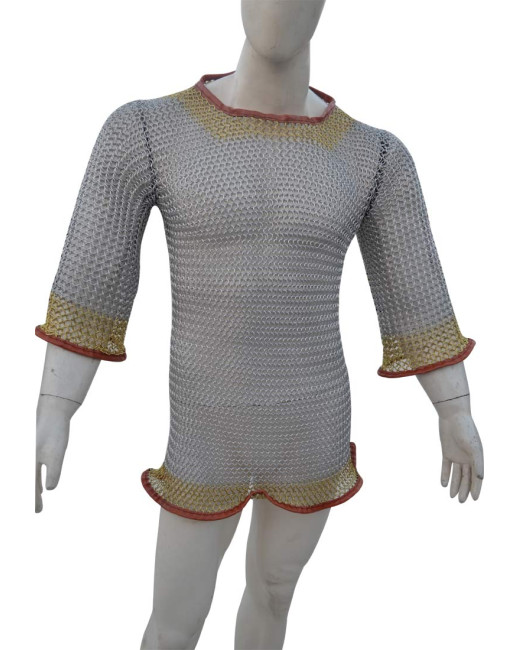 Chain mail Hauberk Butted Steel Armour XL Shirt Chest 45