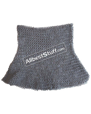 Aluminium Flat Riveted with Solid Rings Chain Mail Camail Medium