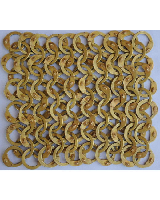 Brass Chausses Flat Pin Riveted Original Brass Chain Maille image