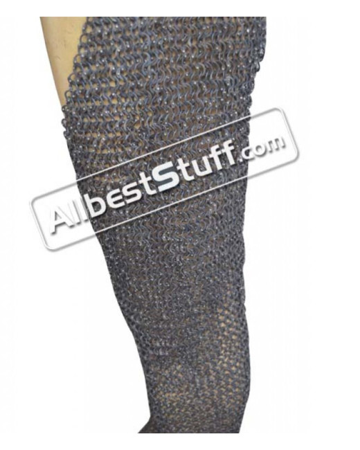 Flat Riveted Stainless Steel Chainmail Legging Large Length 42 image