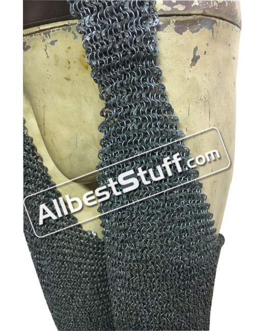 Dense Chain Mail Leg Protection Chausses 6 MM Round Riveted image