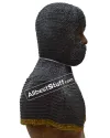 13th Century Hood Flat Riveted Solid Ring Chainmail Coif image 6