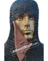 8 mm Round Riveted with Flat Solid Ring Chain Mail Coif image 6