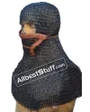 8 mm Round Riveted with Flat Solid Ring Chain Mail Coif image 7