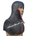 8 mm Round Riveted with Flat Solid Ring Chain Mail Coif image 15