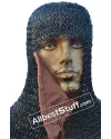 8 mm Round Riveted with Flat Solid Ring Chain Mail Coif image 1