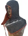 Aluminum Flat Riveted Side ventail Coif Chain Mail Hood image 1