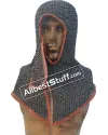 Aluminum Flat Riveted Side ventail Coif Chain Mail Hood image 2