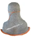 Chainmail Round Riveted Coif with Linen Fabric Ventail image 6