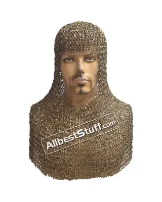 Original Brass Maille Hood Round Riveted Rings 16 Gauge