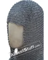 Round Riveted Alternating Solid Maille Coif 18 Gauge image 1