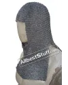 Round Riveted Alternating Solid Maille Coif 18 Gauge image 3