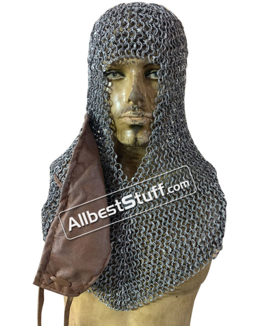 Round Riveted Aluminum Chain Mail Hood 10 mm