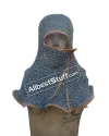 Round Riveted Aluminum Side ventail Coif Chain Mail Hood image 2