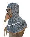 Round Riveted Aluminum Side ventail Coif Chain Mail Hood image 4