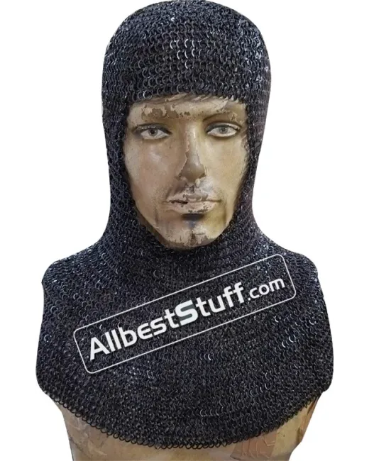 Round Riveted Flat Solid Ring Coif 18 Gauge