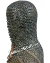 Titanium Chain Mail Coif Flat Riveted Short Length Hood image 1