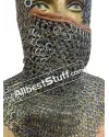 Titanium Chain Mail Coif Flat Riveted Short Length Hood image 2
