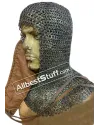 Titanium Chain Mail Coif Flat Riveted Short Length Hood image 5
