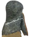 Titanium Chain Mail Coif Flat Riveted Short Length Hood image 4