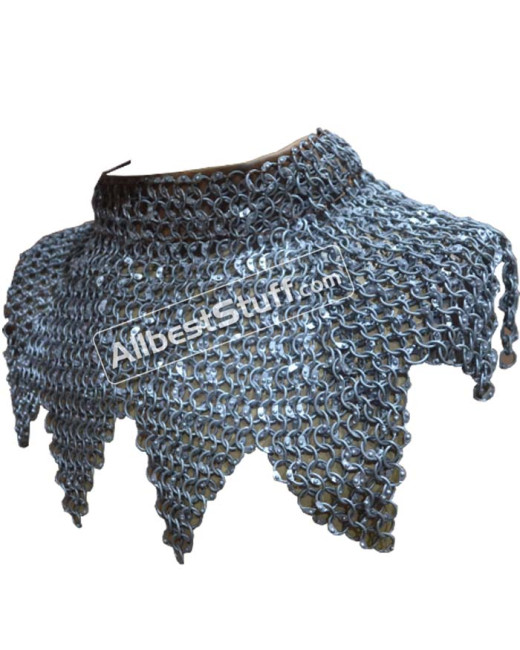 Round Riveted Aluminum Chain Mail Collar Small