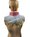 Aluminum Flat Dome Riveted Maille Collar High Neck image 1