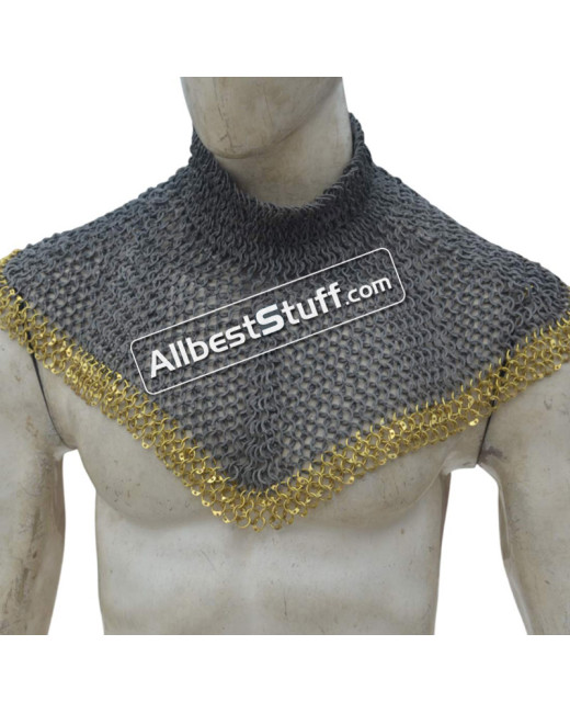 Medieval Aluminum 6 in 1 Ring Chain Mail Collar High Neck