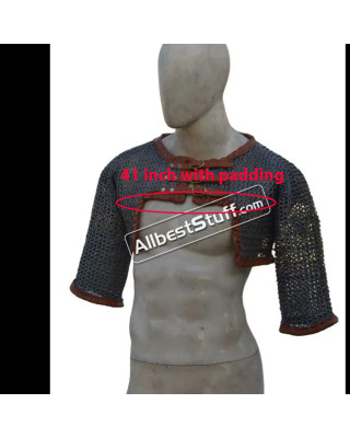 Flat Riveted with Solid Rings 8 mm Chainmail Half Sleeve Voider