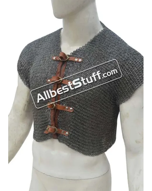 Maille Sleeveless Front Open Shirt 6 mm Flat Riveted Solid