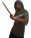 Butted Steel Chain Mail Shirt with Coif Maille Chest 30 inch image 3