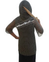 Butted Steel Chainmail Coif with Shirt Maille Chest 34 inch image 1