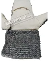 Flat Wedge Riveted Maille Padded Linen stitched Mittens image 4