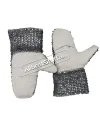 Flat Wedge Riveted Maille Padded Linen stitched Mittens image 2