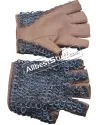Titanium Medieval fingerless Leather Chain Mail Gloves image 4