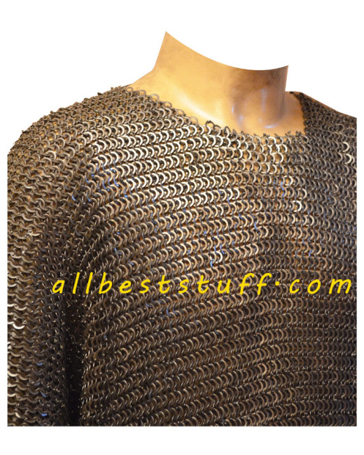 SALE! Maille Hauberk Flat Riveted with Solid Ring 8mm Chest 44 image