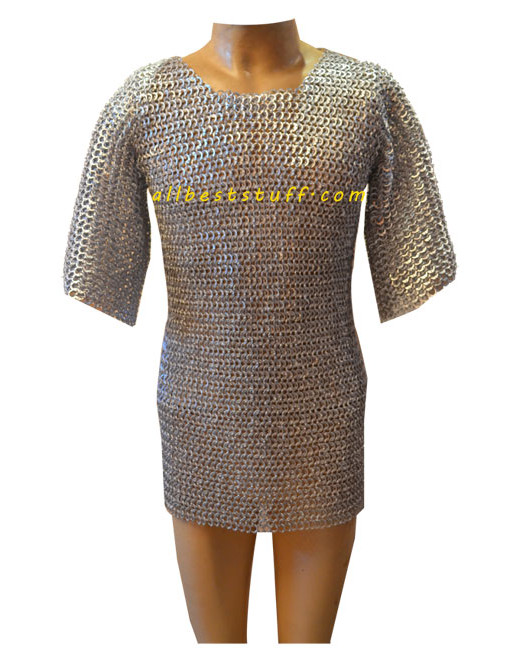 Chain Mail Hauberk Flat Riveted Maille for Chest 42 image