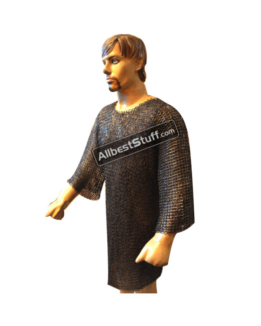 6 mm Medieval Chainmail Flat Riveted Solid Chest 38 Long