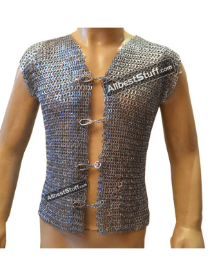 Chain Mail Riveted Club Jacket with Metal Clasp