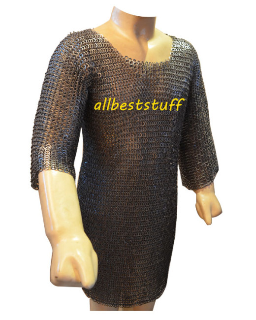 Chest 40 inch Flat Riveted with Solid Ring Chainmail Shirt image
