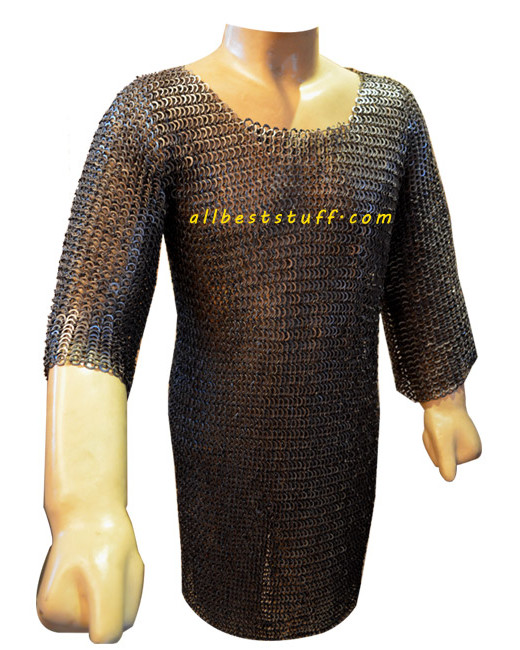 European 4 in 1 Chain Mail Hauberk XL Dome Riveted Chest 50 image