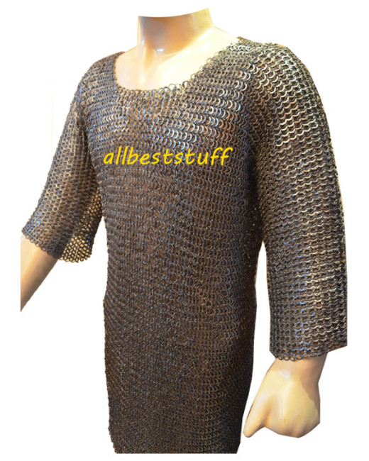 XXL Chain Mail Flat Riveted Hauberk Heavy 16 Gauge 9 mm image