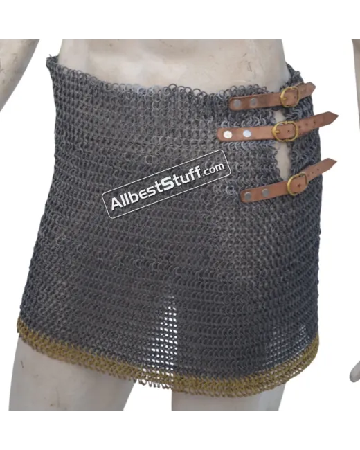 8 mm Flat Riveted Alternating Solid Ring Maille Skirt
