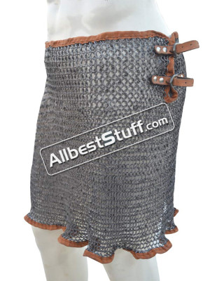 9 mm Round Riveted Alternating Solid Ring Maille Skirt